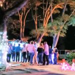 En la entrada principal se reunieron los trabajadores, estudiantes y personal directivo